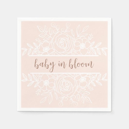 Pastel Pink Baby in Bloom Napkins Serviette (Vorderseite)