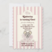 Pastel Pink Baby Koala Girl Einladung zum Geburtst (Vorderseite)