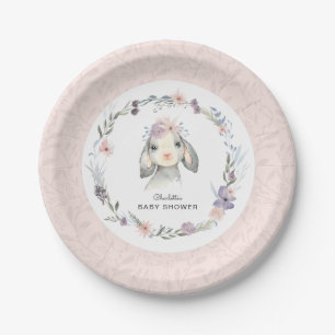 Pastel Pink Baby Lamb Girl Babydusche Pappteller