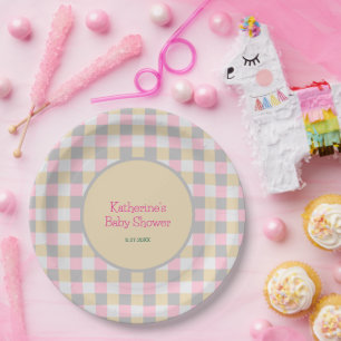 Pastel Pink Babydusche Pappteller