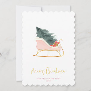 Pastel Pink Bauernhof Karierter Karo Weihnachten