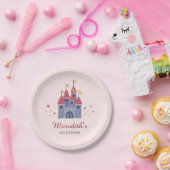 Pastel Pink Bezauberndes Party Burg Herz und Stern Pappteller (Party)