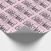 Pastel Pink black Christmas Stars Pattern Geschenkpapier (Ecke)