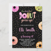 Pastel Pink Black Donut Geburtstagseinladungen Einladung (Vorderseite)