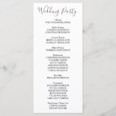 Pastel Pink Black Wedding Program Programm (Rückseite)