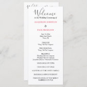 Pastel Pink Black Wedding Program Programm (Vorne/Hinten)