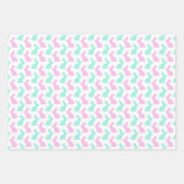 PASTEL PINK BLAU LILA GREEN EASTER BUNNIES GESCHENKPAPIER SET (Vorderseite 3)