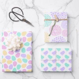 PASTEL PINK BLAU LILA GREEN EASTER EIER SCHICKEN GESCHENKPAPIER SET