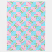 Pastel Pink Blau Schachtel Dango Fleece Blanken (Vorderseite)