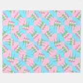 Pastel Pink Blau Schachtel Dango Fleece Blanken (Vorderseite (Horizontal))