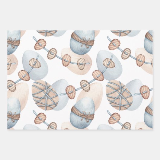PASTEL PINK & BLAUE EASTER GESCHENKPAPIER SET (Vorderseite 2)
