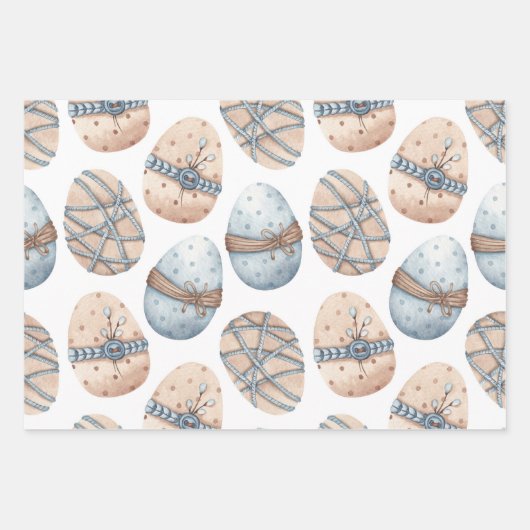 PASTEL PINK & BLAUE EASTER GESCHENKPAPIER SET (Vorderseite 2)
