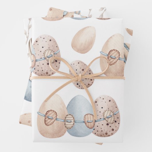 PASTEL PINK & BLAUE EASTER GESCHENKPAPIER SET (Beispiel)