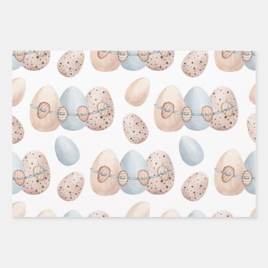 PASTEL PINK & BLAUE EASTER GESCHENKPAPIER SET (Vorderseite)