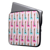 PASTEL PINK & BLAUE ELEKTRISCHE GITAREN LAPTOPSCHUTZHÜLLE (Vorderseite Links)