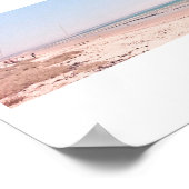 Pastel Pink Blue Beach Ocean Walking Poster (Ecke)