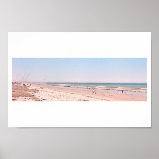 Pastel Pink Blue Beach Ocean Walking Poster (Vorne)