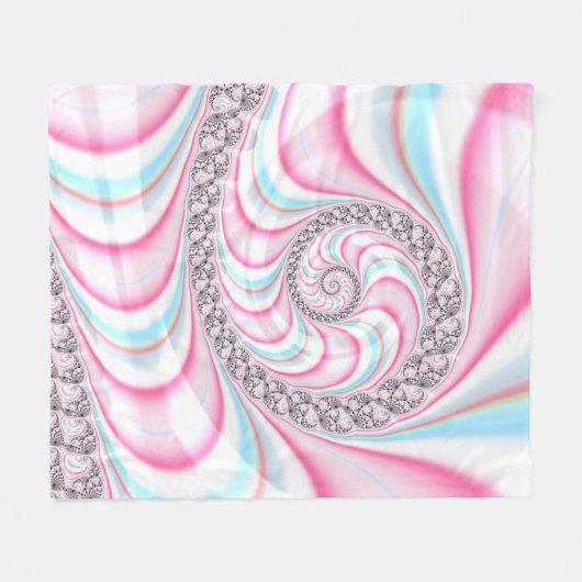 Pastel Pink Blue Candy Cane Spiral Fleecedecke (Vorderseite (Horizontal))
