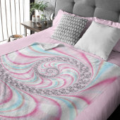 Pastel Pink Blue Candy Cane Spiral Fleecedecke