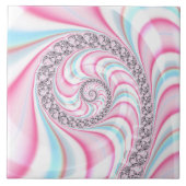 Pastel Pink Blue Candy Cane Spiral Fliese (Vorderseite)