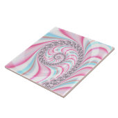Pastel Pink Blue Candy Cane Spiral Fliese (Seite)
