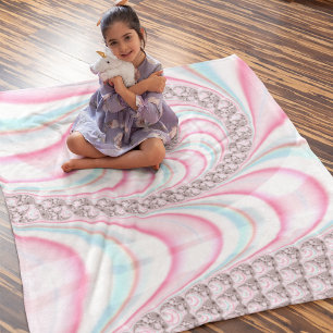 Pastel Pink Blue Candy Cane Spiral Fraktal Sherpadecke