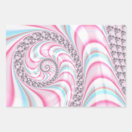 Pastel Pink Blue Candy Cane Spiral Geschenkpapier Set