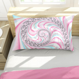 Pastel Pink Blue Candy Cane Spiral Kissenbezug