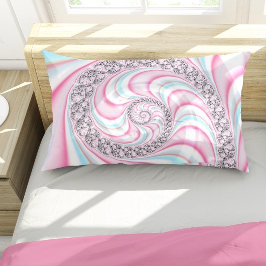 Pastel Pink Blue Candy Cane Spiral Kissenbezug