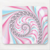 Pastel Pink Blue Candy Cane Spiral Mousepad (Vorne)
