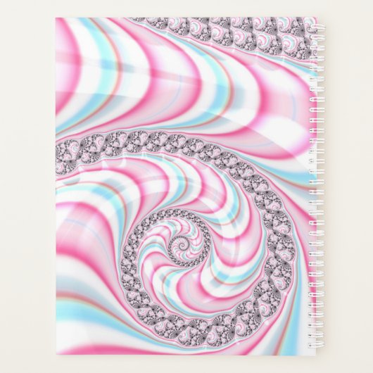 Pastel Pink Blue Candy Cane Spiral Planer (Rückseite)