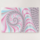 Pastel Pink Blue Candy Cane Spiral Puzzle (Horizontal)
