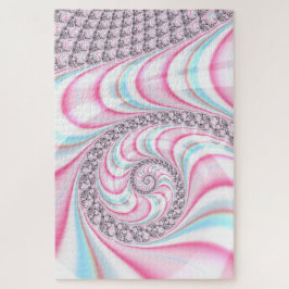 Pastel Pink Blue Candy Cane Spiral Puzzle