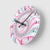 Pastel Pink Blue Candy Cane Spiral Runde Wanduhr (Winkel)