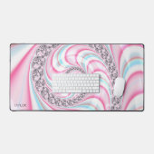 Pastel Pink Blue Candy Cane Spiral Schreibtischunterlage (Tastatur & Maus)