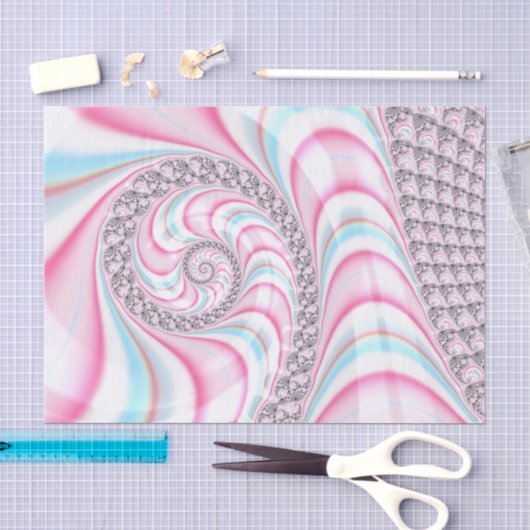 Pastel Pink Blue Candy Cane Spiral Seidenpapier (Handwerk)