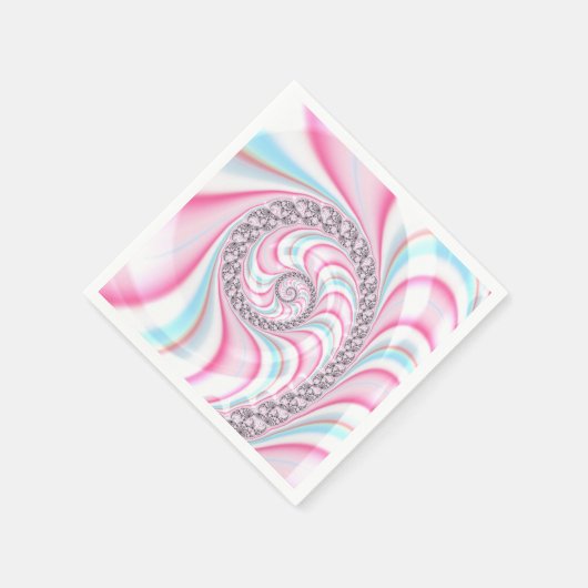 Pastel Pink Blue Candy Cane Spiral Serviette (Ecke)
