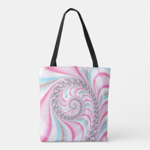 Pastel Pink Blue Candy Cane Spiral Tasche