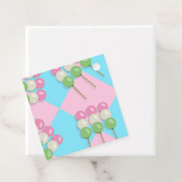 Pastel Pink Blue Checkered Dango Gefälligkeitstags Geschenkanhänger