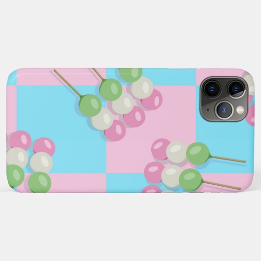 Pastel Pink Blue Checkered Dango iPhone Case (Rückseite (Horizontal))