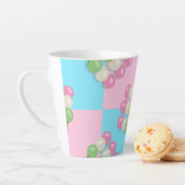Pastel Pink Blue Checkered Dango Latte Tasse