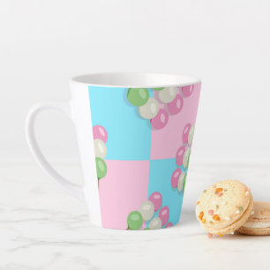 Pastel Pink Blue Checkered Dango Latte Tasse