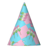Pastel Pink Blue Checkered Dango Party Hat Partyhütchen (Links)