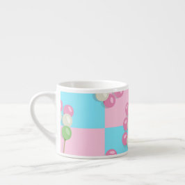 Pastel Pink Blue Checkered Dango Spezialität Tasse
