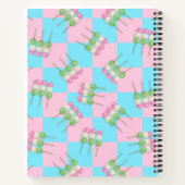 Pastel Pink Blue Checkered Dango Spiral Notebook Notizblock (Rückseite)