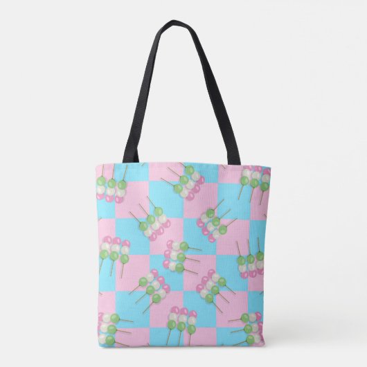 Pastel Pink Blue Checkered Dango Tasche (Rückseite)