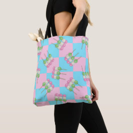 Pastel Pink Blue Checkered Dango Tasche