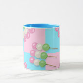Pastel Pink Blue Checkered Dango Tasse (Zentrum)