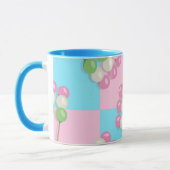 Pastel Pink Blue Checkered Dango Tasse (Links)