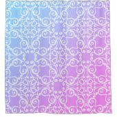 PASTEL PINK BLUE ELEGANT PATTERN DUSCHVORHANG (Vorderseite)
